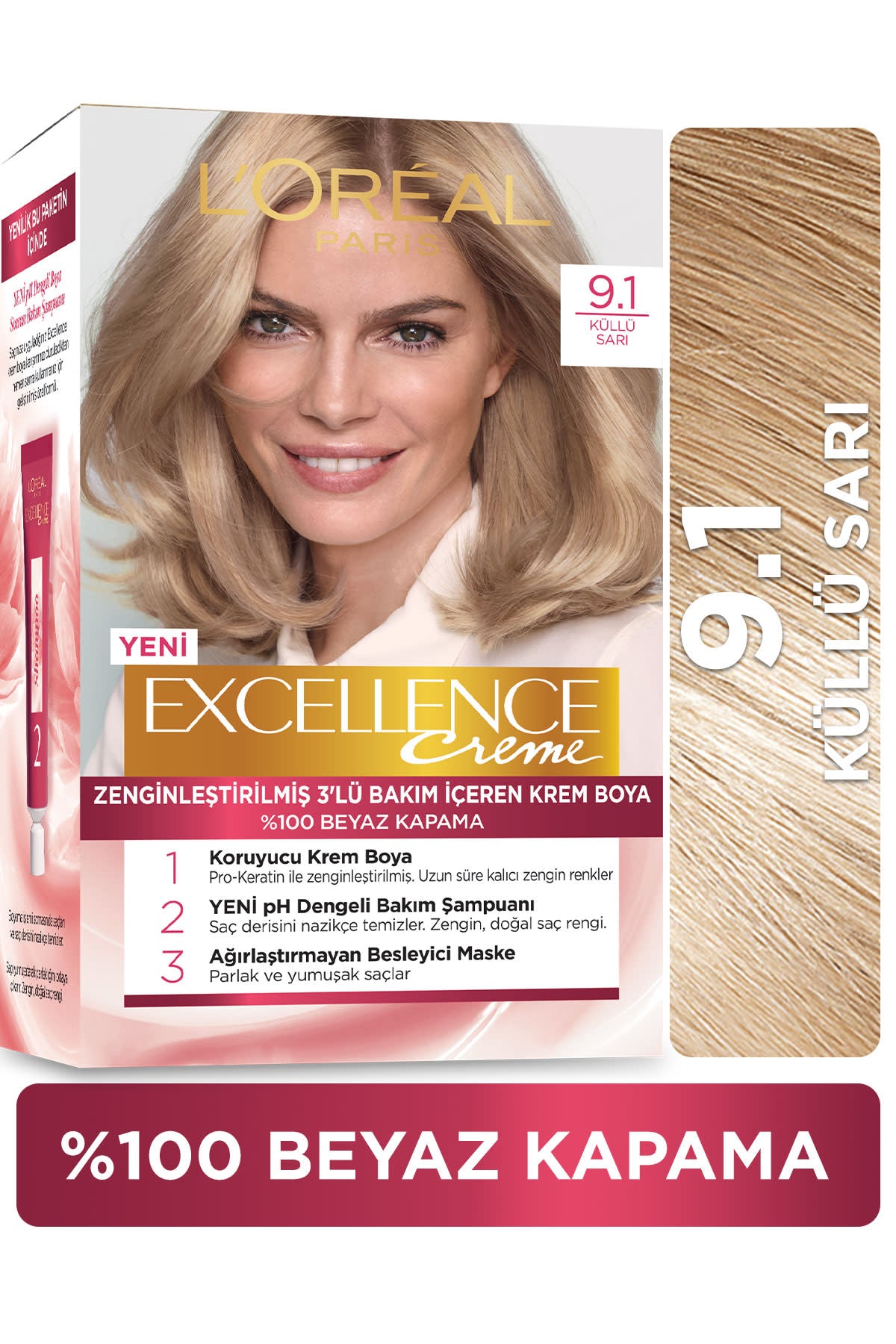 L'Oréal Paris Excellence Creme Saç Boyası - 9.1 Sarı Küllü