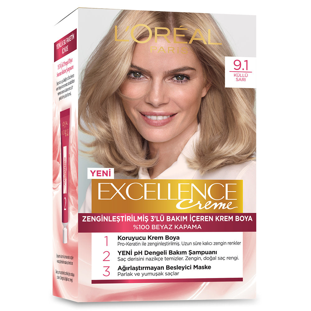 L'Oréal Paris Excellence Creme Saç Boyası - 9.1 Sarı Küllü