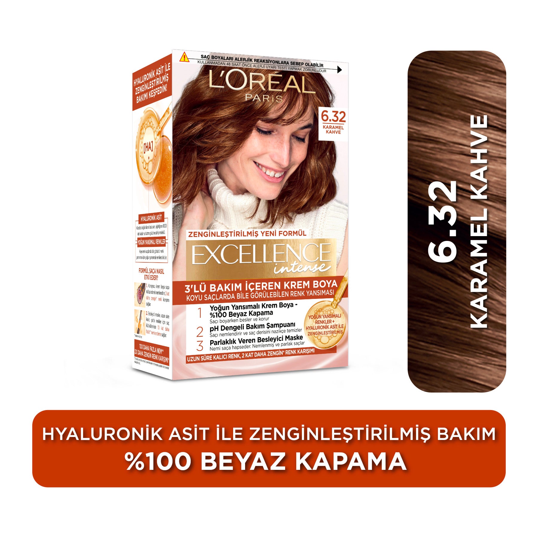 L'Oréal Paris Excellence Intense 6.32 Karamel Kahve Saç Boyası