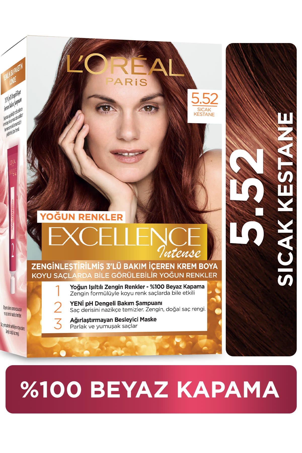 L'Oréal Paris Excellence Intense Saç Boyası - 5.52 Sıcak Kestane