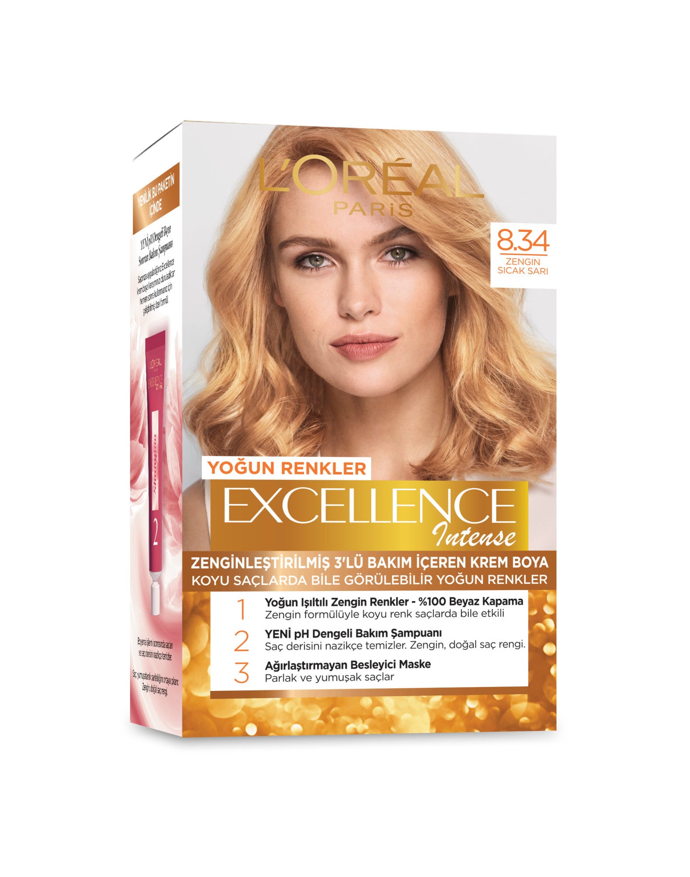 L'Oréal Paris Excellence Intense Saç Boyası - 8.34 Zengin Sıcak Sarı