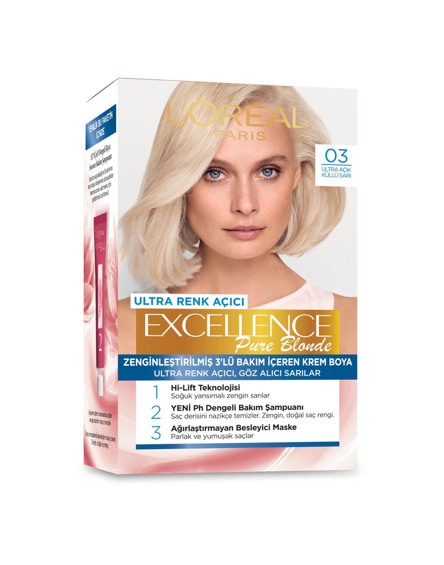 L'Oréal Paris Excellence Pure Blond Saç Boyası - 03 Ultra Açık Küllü Sarı