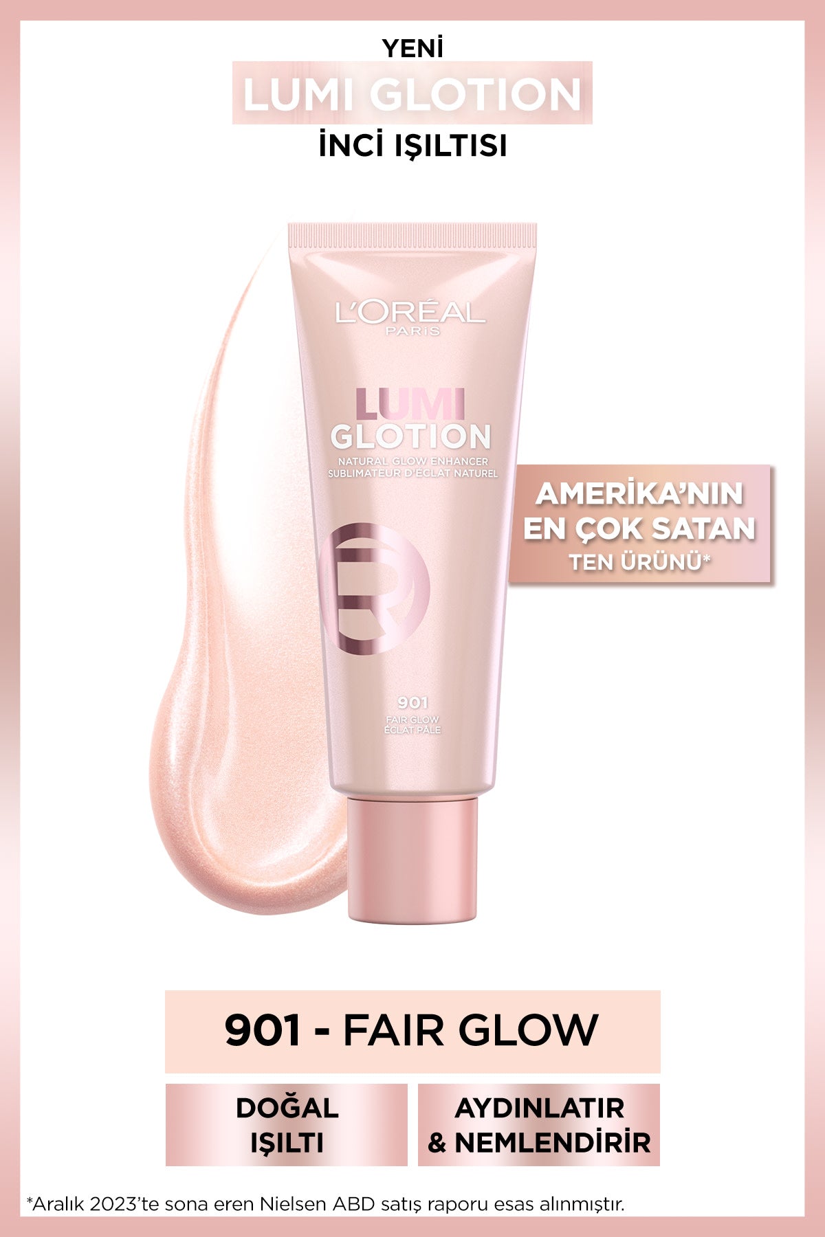 L'Oréal Paris Glotion All-In-One Doğal Işıltı 901 - Fair Glow 40 ml