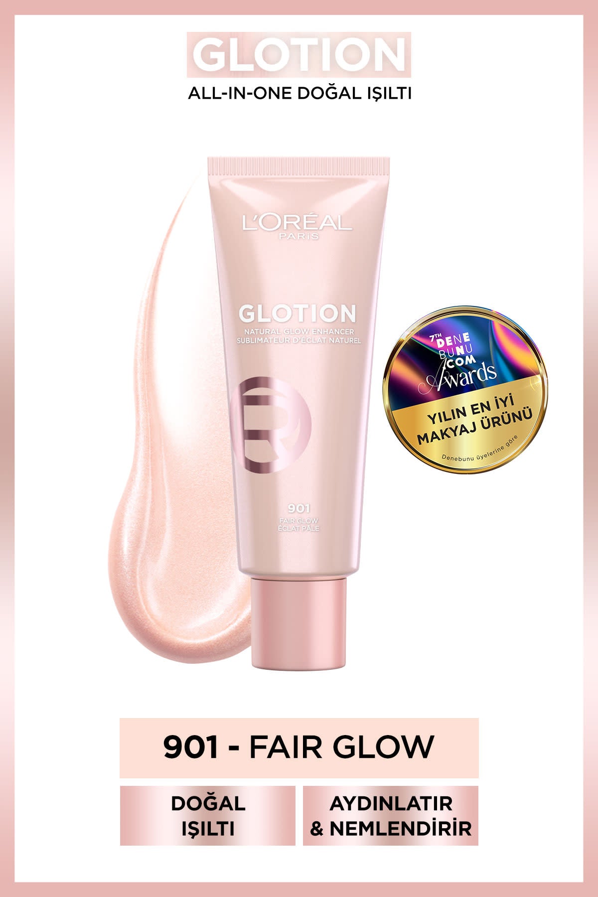 L'Oréal Paris Glotion All-In-One Doğal Işıltı 901 - Fair Glow 40 ml