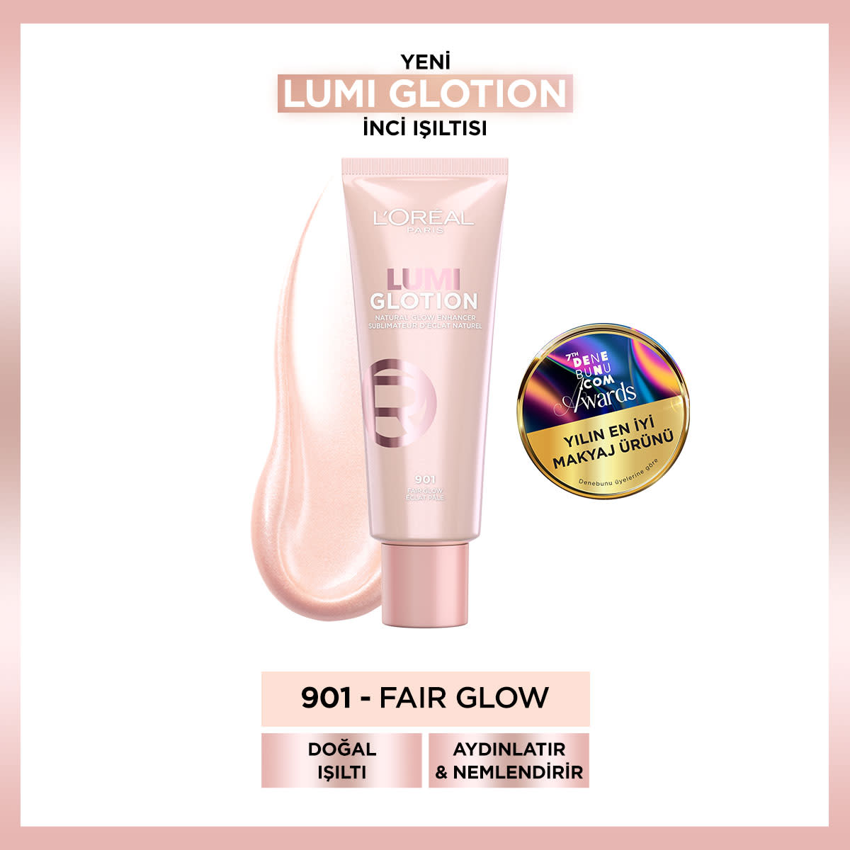 L'Oréal Paris Glotion All-In-One Doğal Işıltı 901 - Fair Glow 40 ml