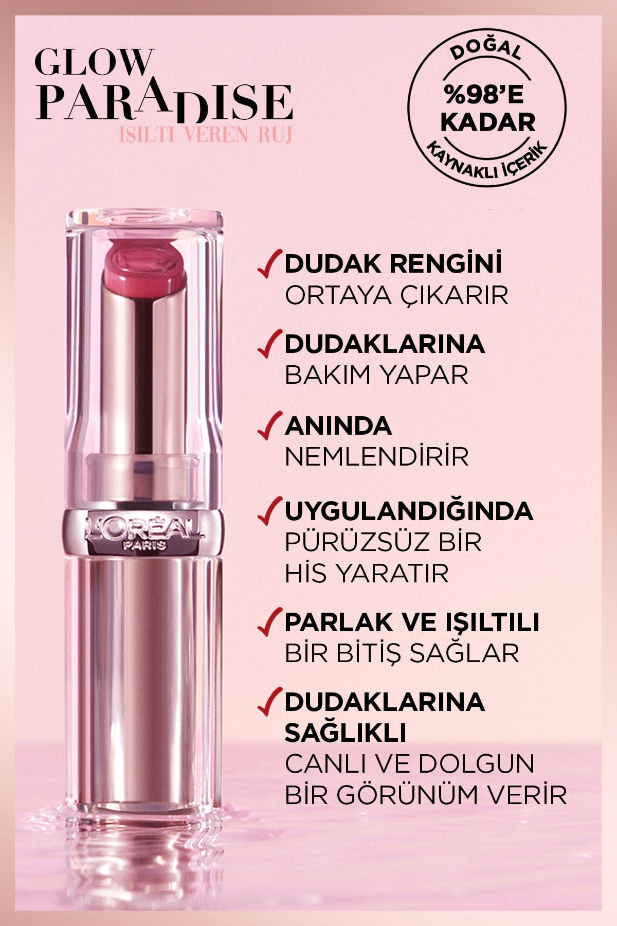 L'Oréal Paris Glow Paradise Balm-in-Lipstick - Işıltı Veren Ruj 112 Pastel Exaltation