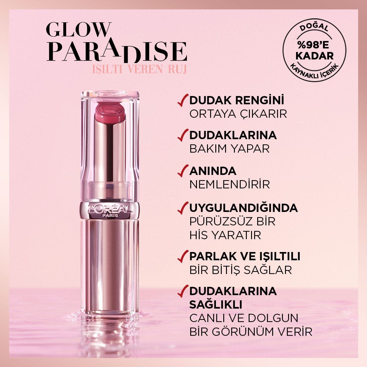 L'Oréal Paris Glow Paradise Balm-in-Lipstick - Işıltı Veren Ruj 353 Mulberry Ecstatic
