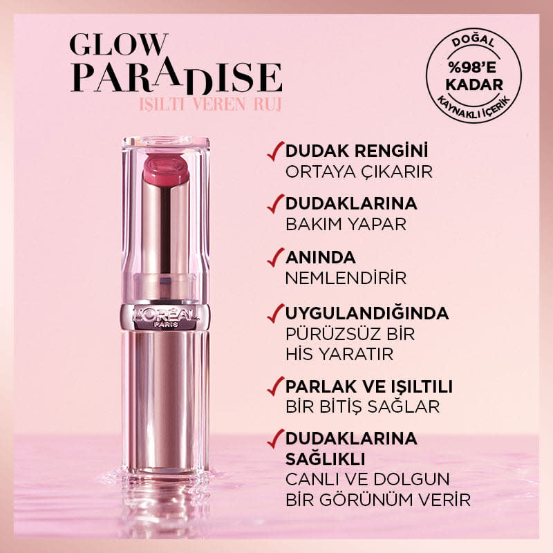 L'Oréal Paris Glow Paradise Balm-in-Lipstick - Işıltı Veren Ruj 353 Mulberry Ecstatic