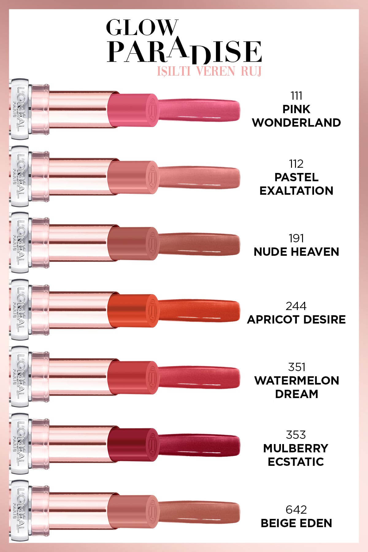 L'Oréal Paris Glow Paradise Balm-in-Lipstick - Işıltı Veren Ruj 642 Beige Eden