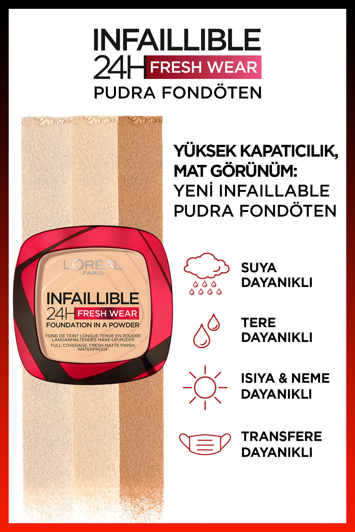 L'Oréal Paris Infaillible 24H Fresh Wear Pudra Fondöten 140 Golden Beige