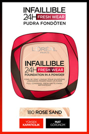 L'Oréal Paris Infaillible 24H Fresh Wear Pudra Fondöten 180 Rose Sand