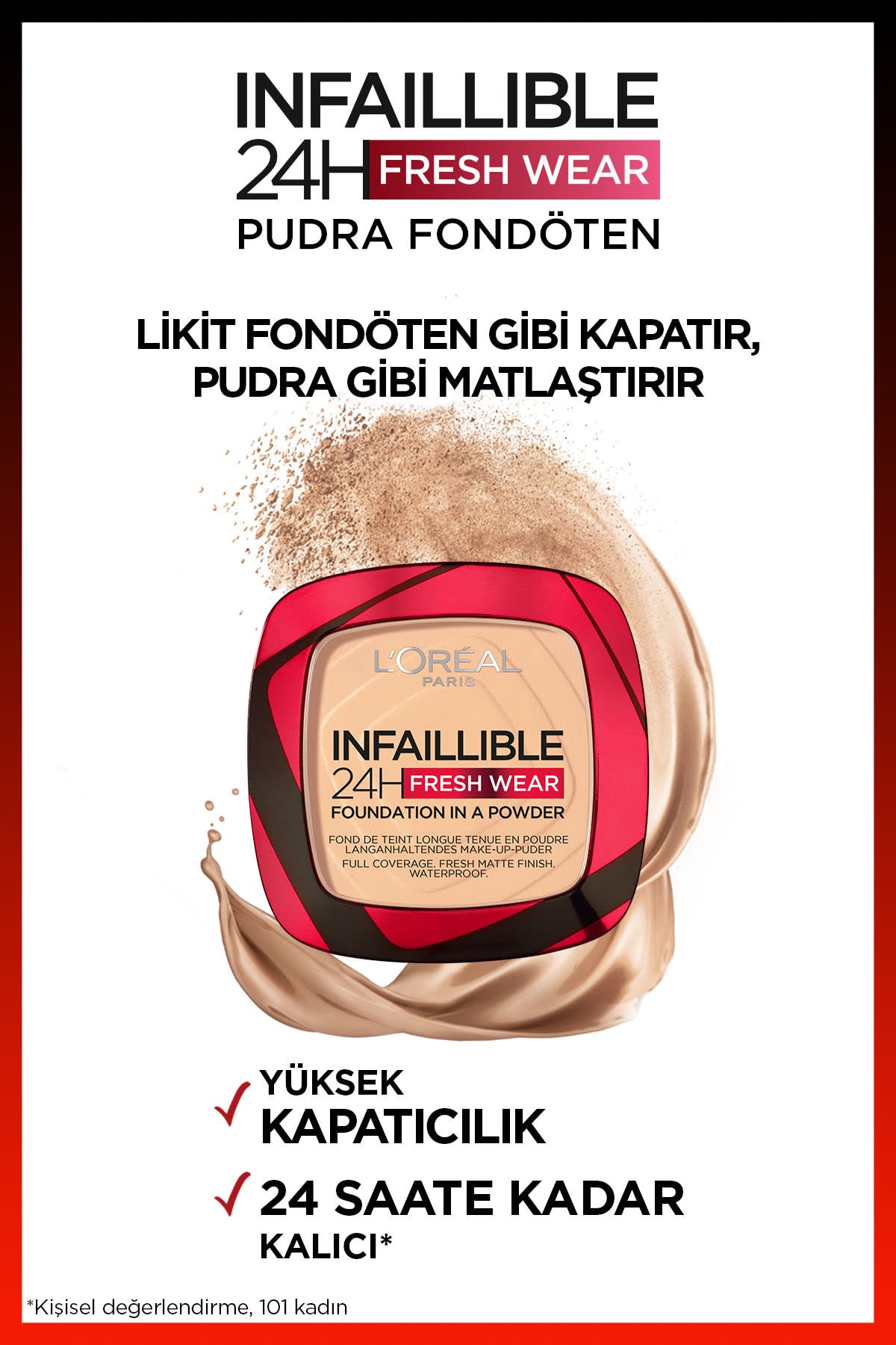 L'Oréal Paris Infaillible 24H Fresh Wear Pudra Fondöten 180 Rose Sand