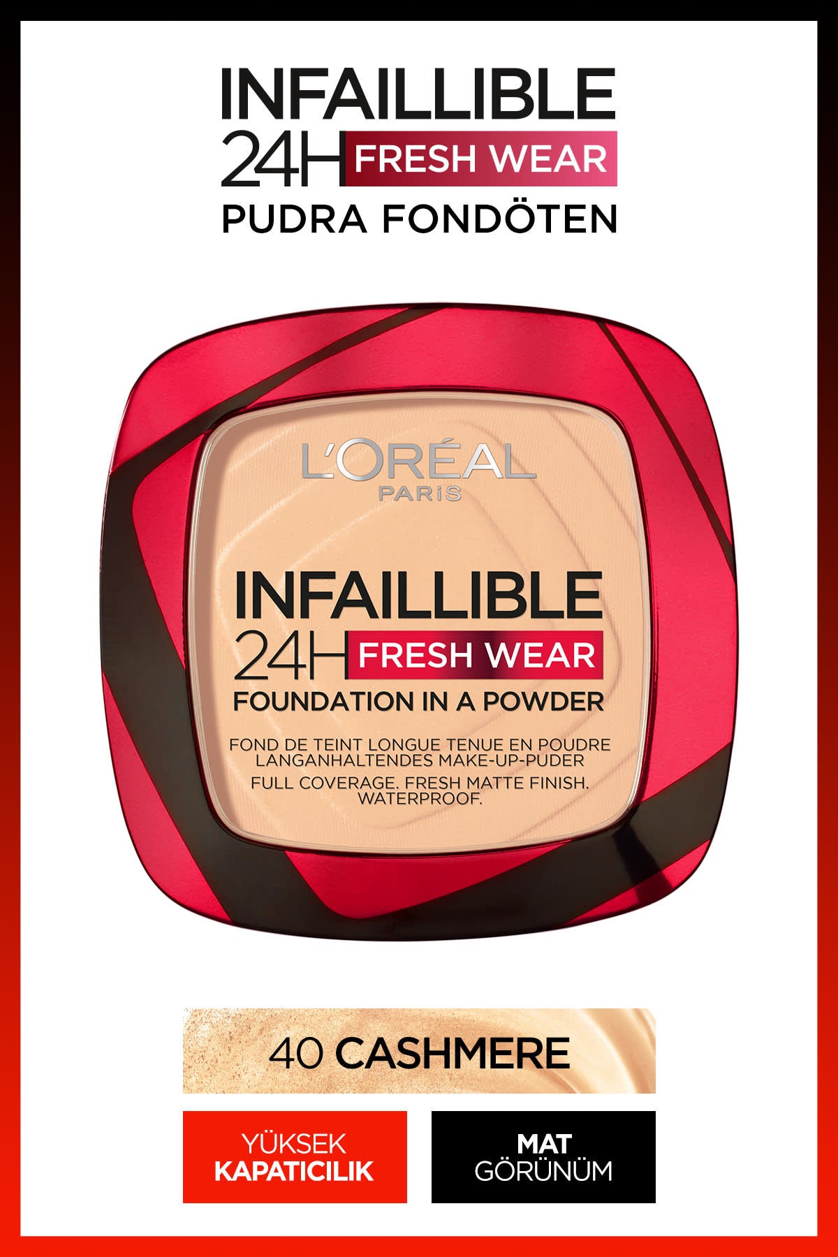 L'Oréal Paris Infaillible 24H Fresh Wear Pudra Fondöten 40 Cashmere