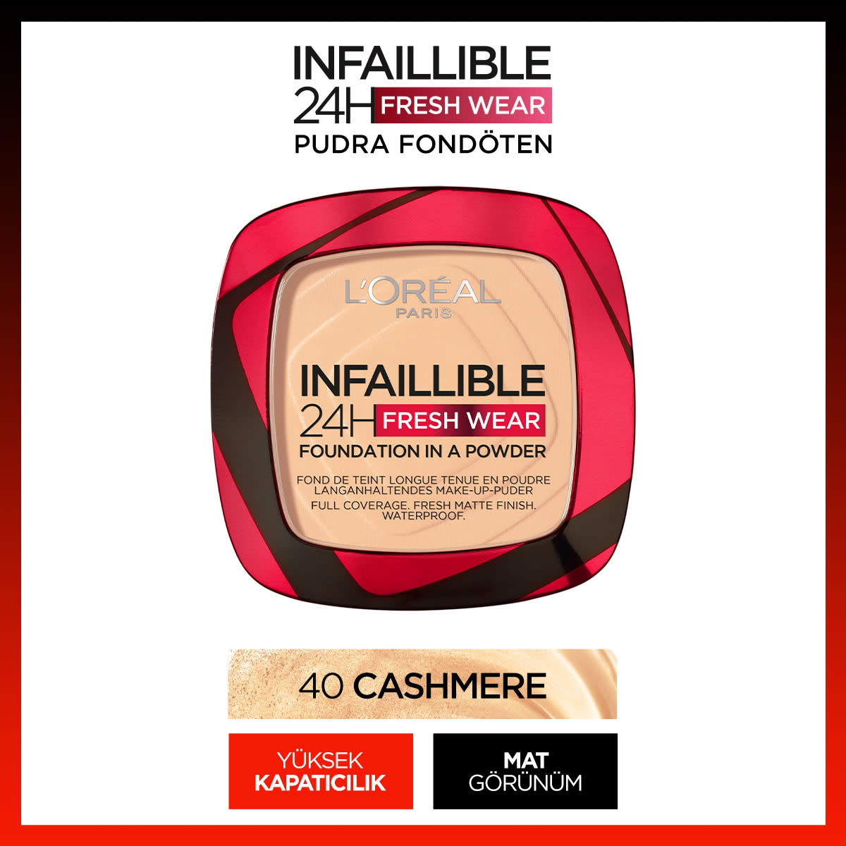 L'Oréal Paris Infaillible 24H Fresh Wear Pudra Fondöten 40 Cashmere