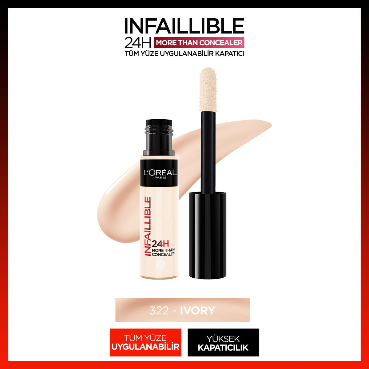 L'Oréal Paris Infaillible 24H Tüm Yüze Uygulanabilir Kapatıcı - 322 NEUTRE