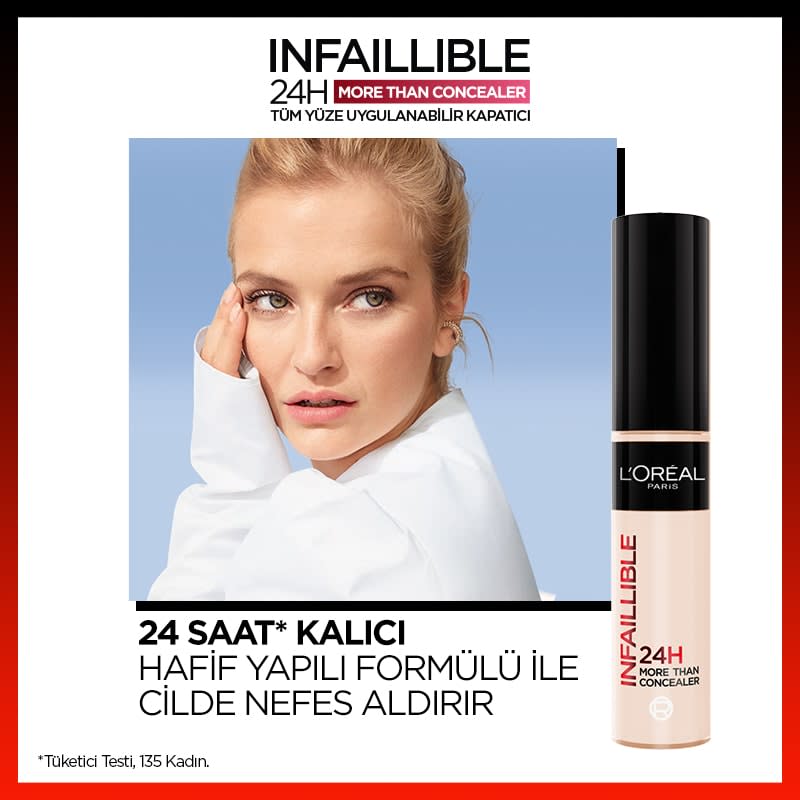 L'Oréal Paris Infaillible 24H Tüm Yüze Uygulanabilir Kapatıcı - 322 NEUTRE