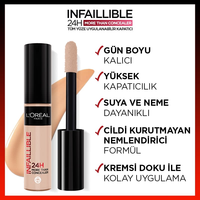 L'Oréal Paris Infaillible 24H Tüm Yüze Uygulanabilir Kapatıcı - 322 NEUTRE