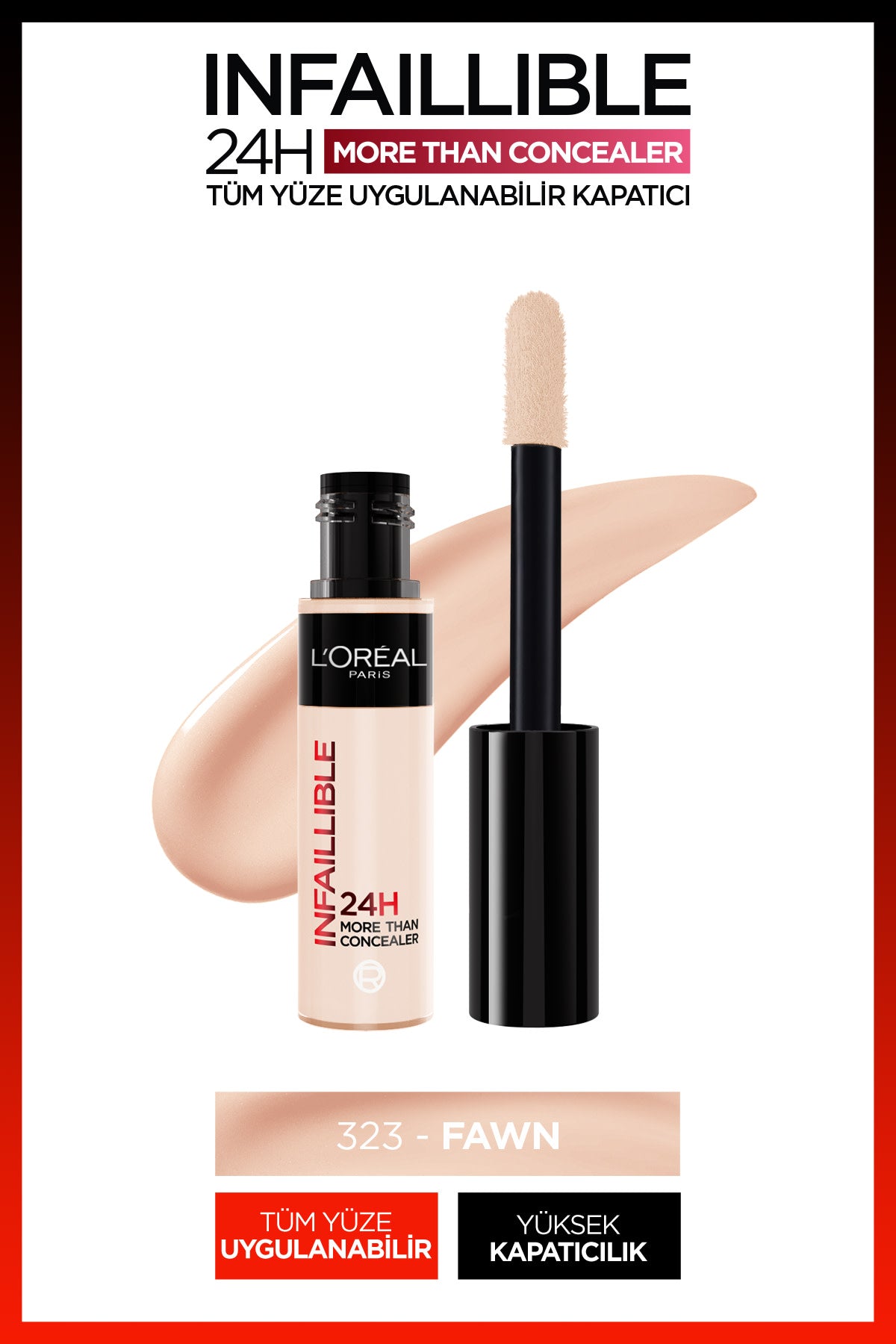 L'Oréal Paris Infaillible 24H Tüm Yüze Uygulanabilir Kapatıcı - 323 Fawn