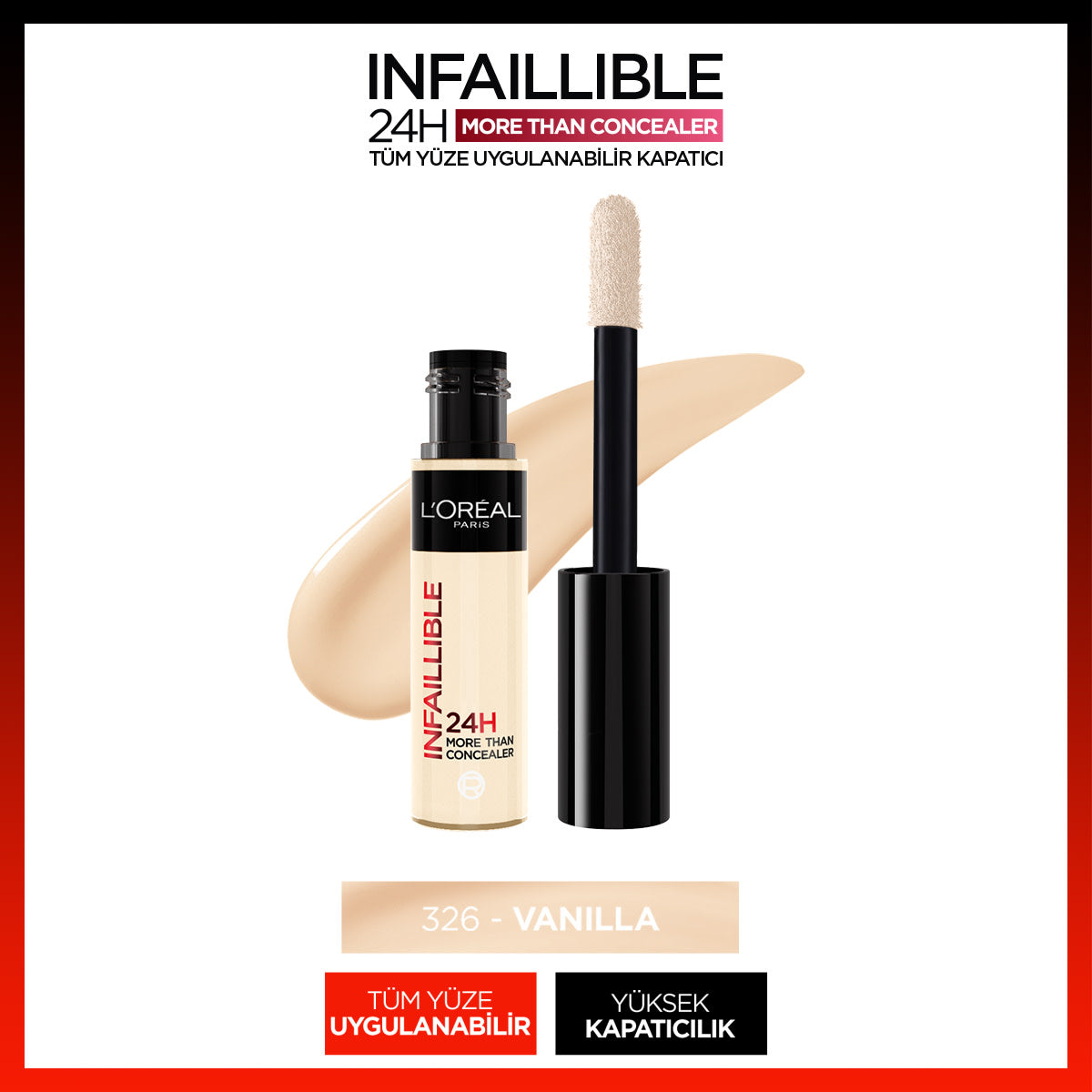 L'Oréal Paris Infaillible 24H Tüm Yüze Uygulanabilir Kapatıcı - 326 Vanilla