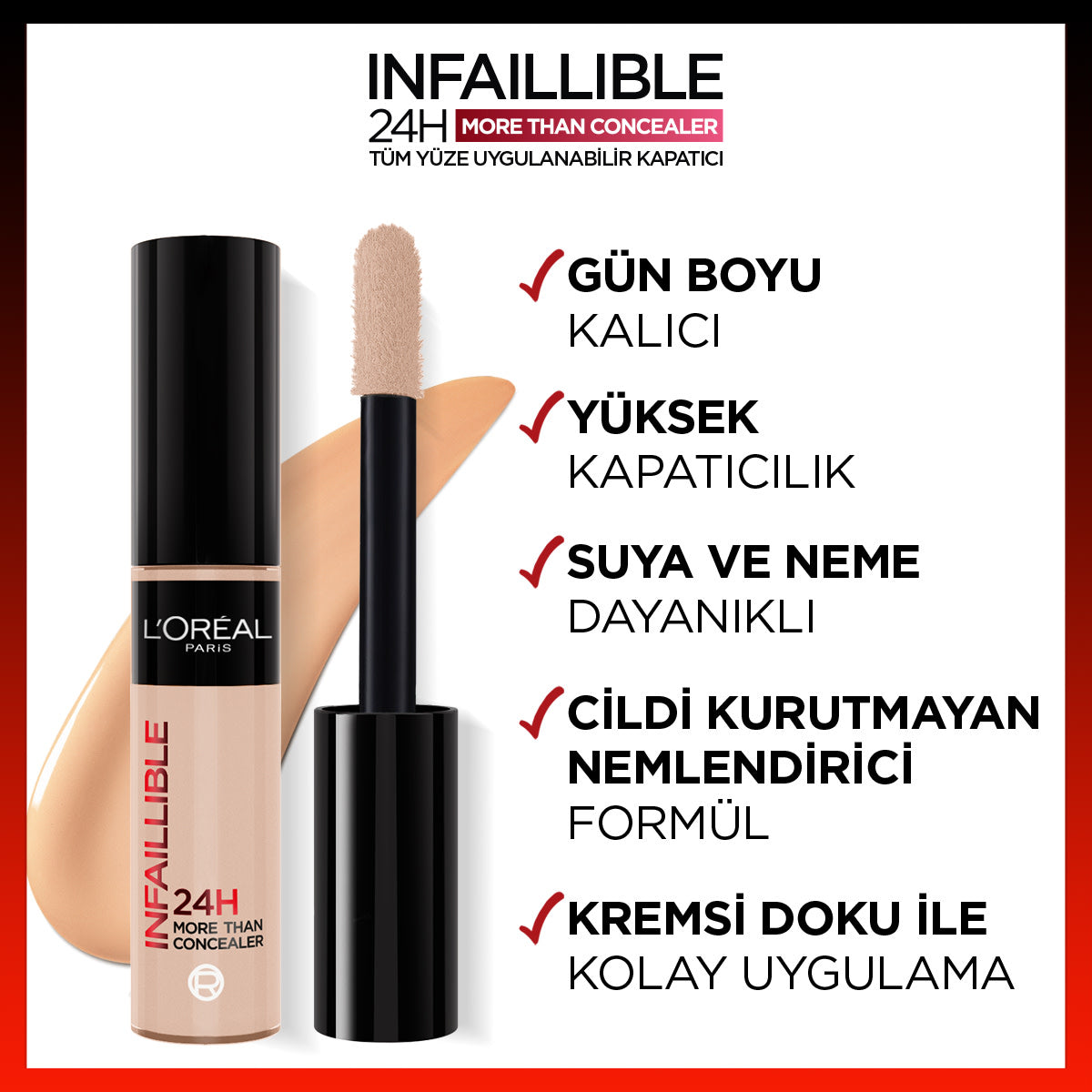 L'Oréal Paris Infaillible 24H Tüm Yüze Uygulanabilir Kapatıcı - 326 Vanilla