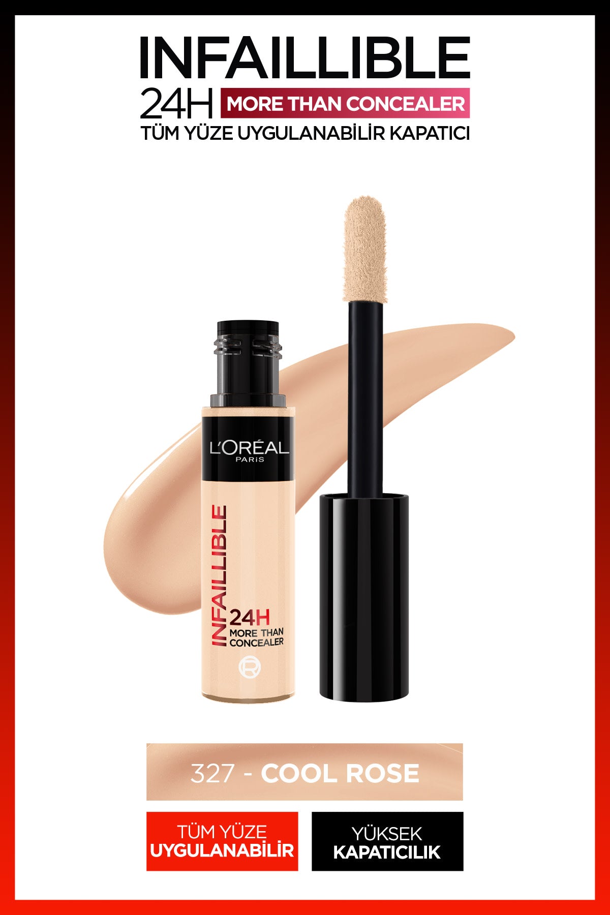 L'Oréal Paris Infaillible 24H Tüm Yüze Uygulanabilir Kapatıcı - 327 Cool Rose