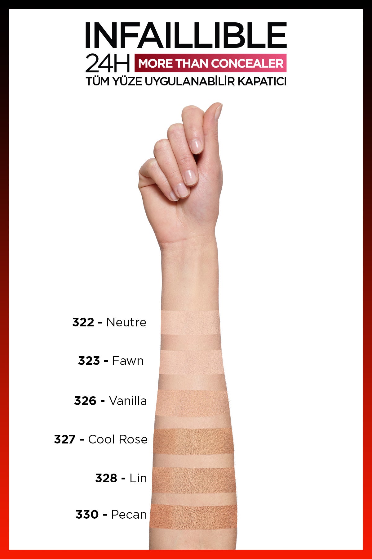 L'Oréal Paris Infaillible 24H Tüm Yüze Uygulanabilir Kapatıcı - 327 Cool Rose