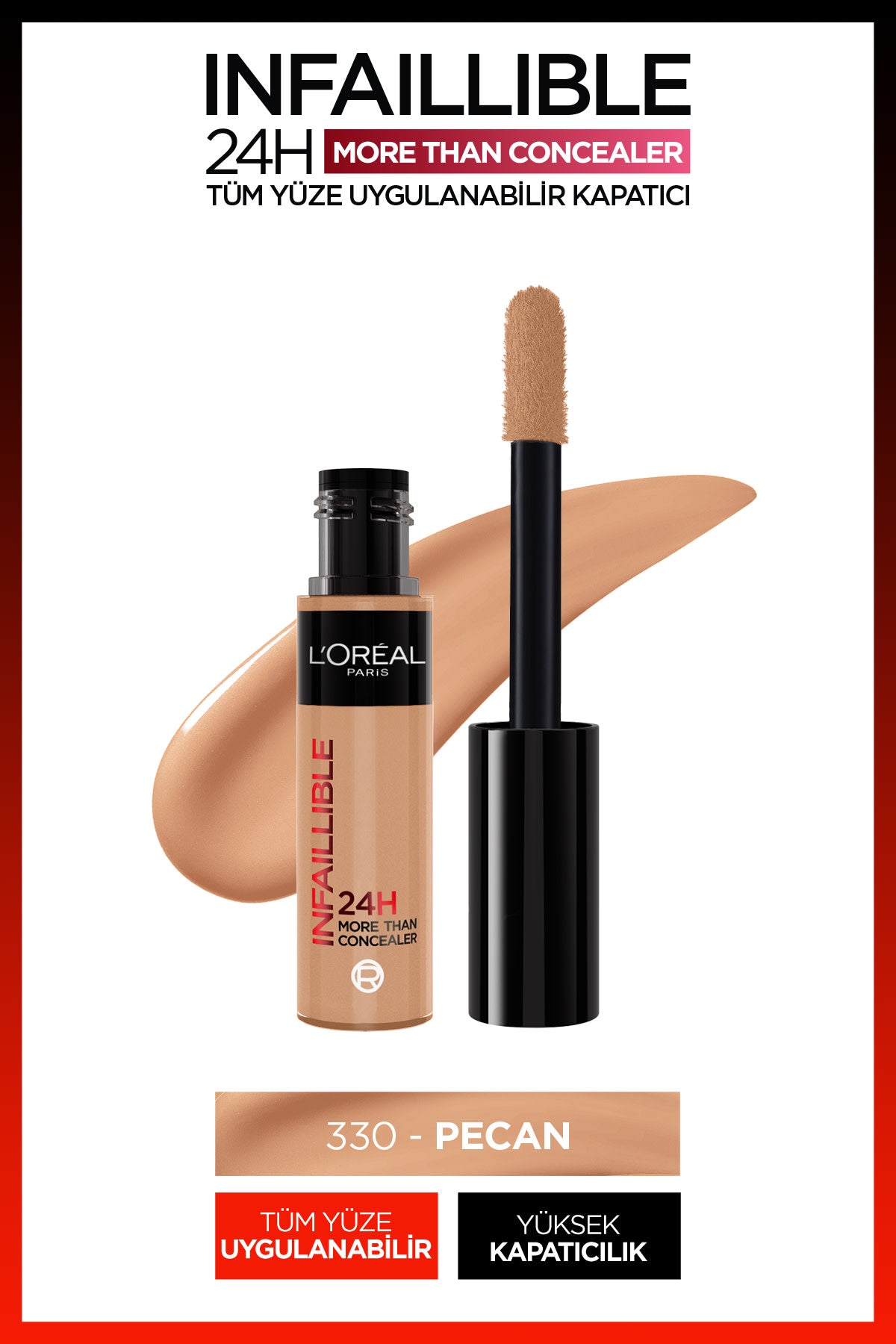 L'Oréal Paris Infaillible 24H Tüm Yüze Uygulanabilir Kapatıcı - 330 Pecan