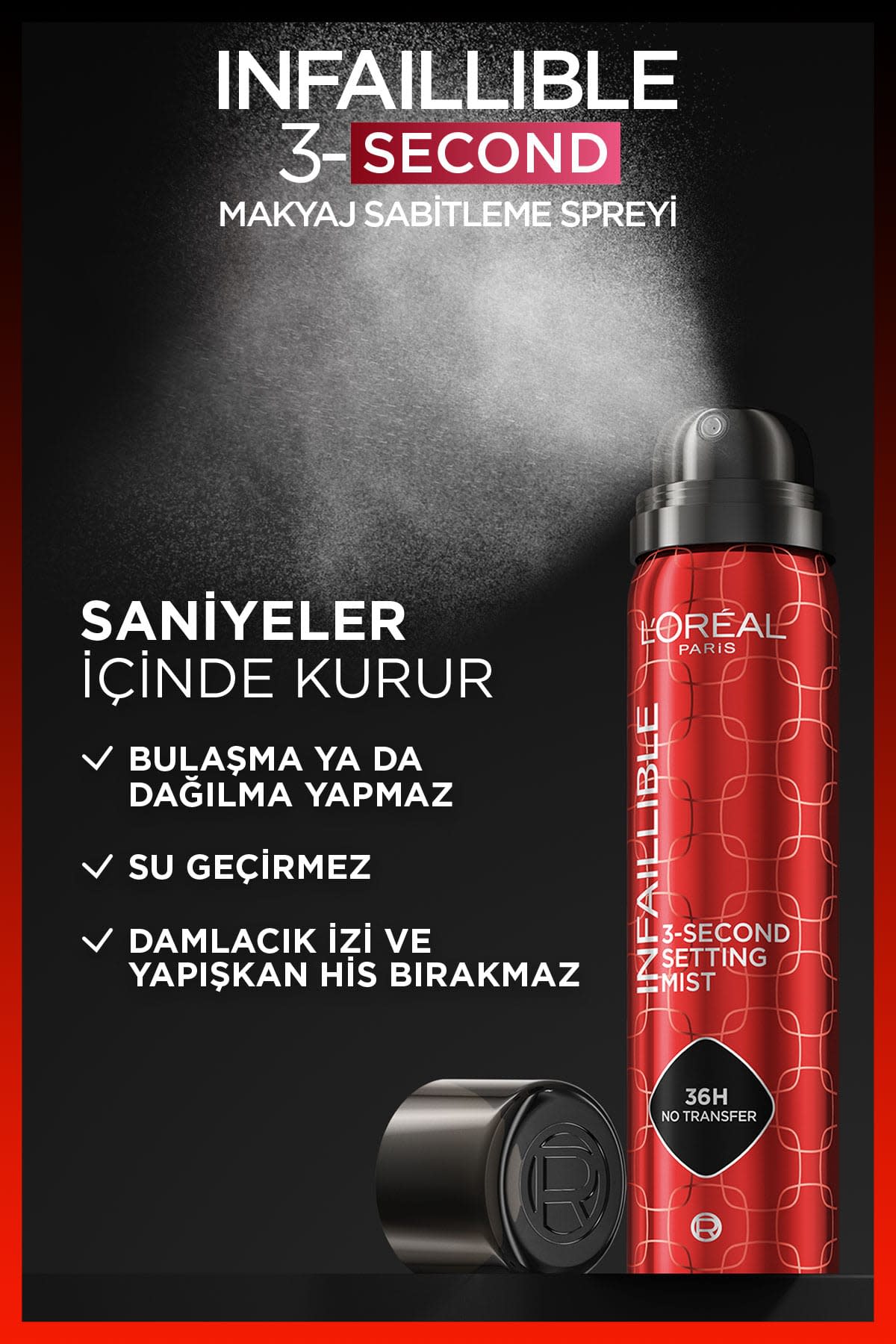 L'Oréal Paris Infaillible 3-Second Makyaj Sabitleme Spreyi