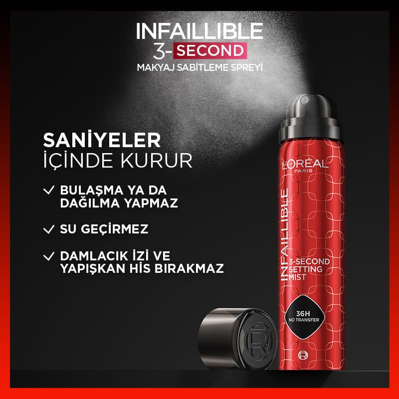 L'Oréal Paris Infaillible 3-Second Makyaj Sabitleme Spreyi