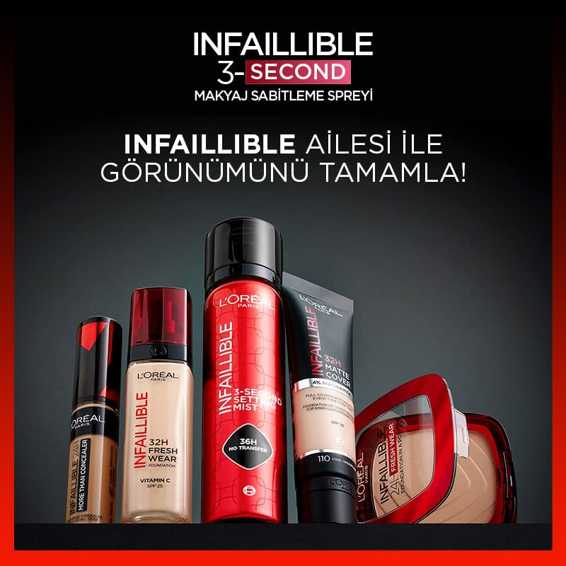 L'Oréal Paris Infaillible 3-Second Makyaj Sabitleme Spreyi