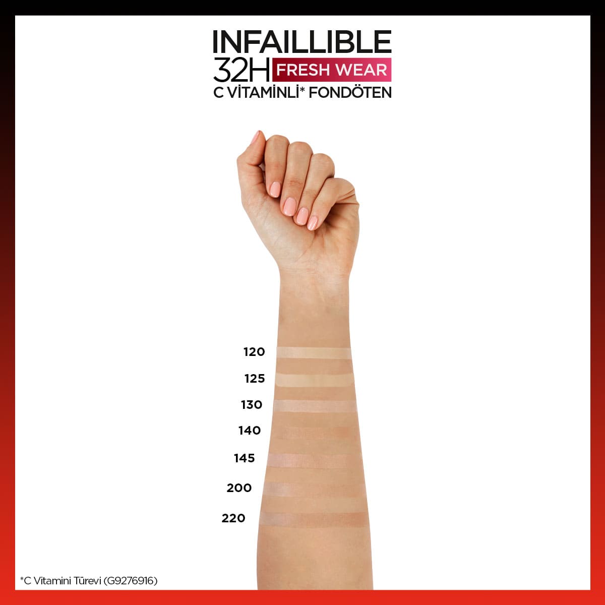 L'Oréal Paris Infaillible 32H Fresh Wear C Vitaminli Fondöten - 120 Golden Vanilla