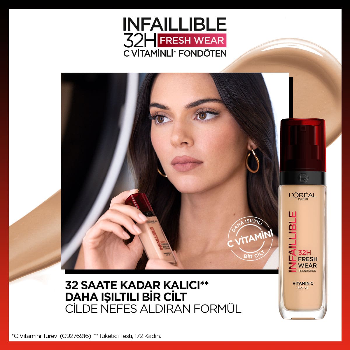 L'Oréal Paris Infaillible 32H Fresh Wear C Vitaminli Fondöten - 125 Natural Beige