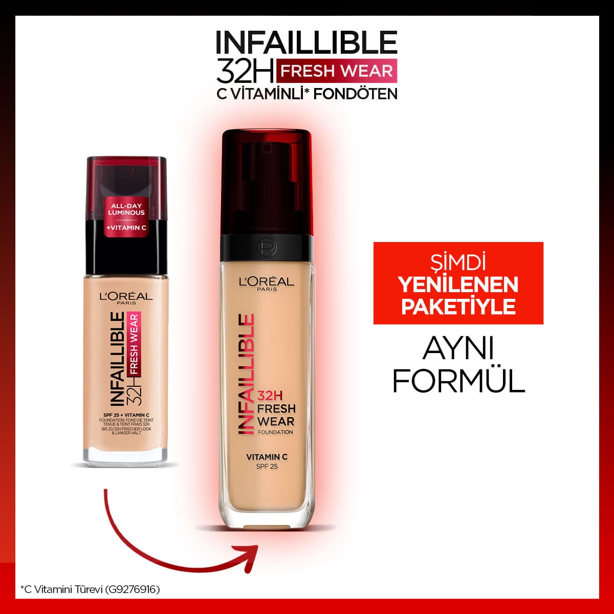 L'Oréal Paris Infaillible 32H Fresh Wear C Vitaminli Fondöten - 130 True Beige