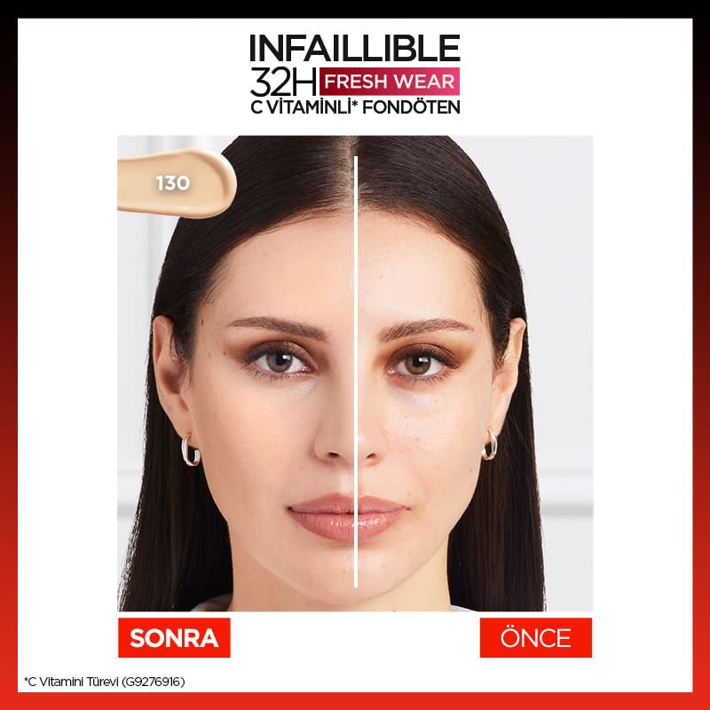 L'Oréal Paris Infaillible 32H Fresh Wear C Vitaminli Fondöten - 130 True Beige