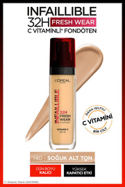 L'Oréal Paris Infaillible 32H Fresh Wear C Vitaminli Fondöten - 140 Golden Beige