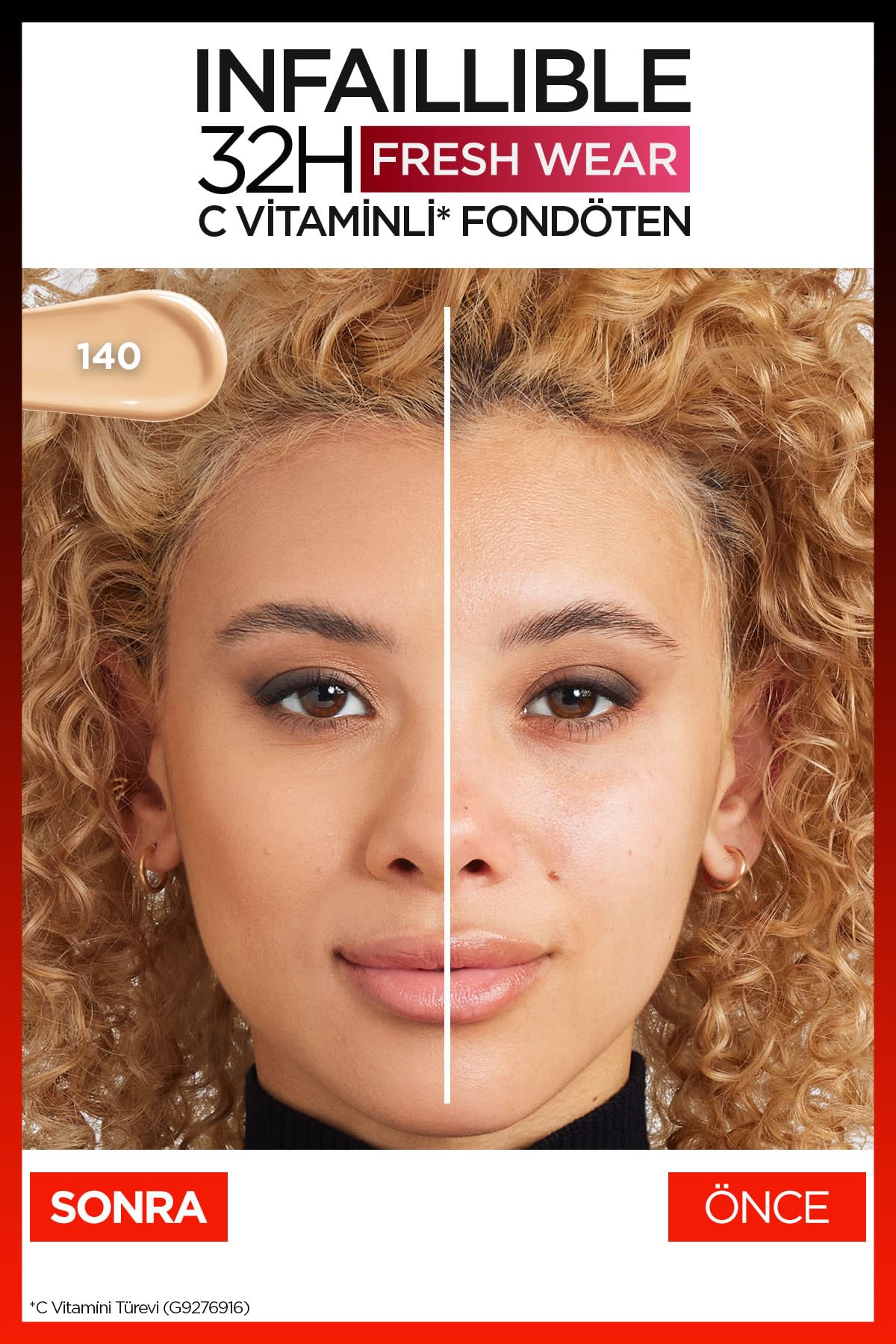 L'Oréal Paris Infaillible 32H Fresh Wear C Vitaminli Fondöten - 140 Golden Beige