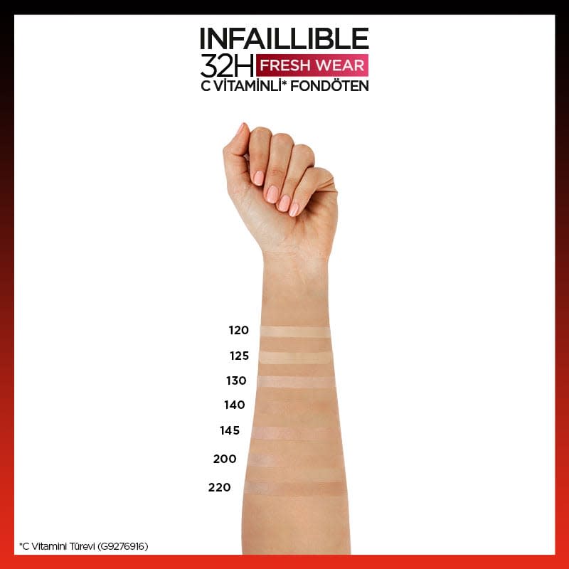 L'Oréal Paris Infaillible 32H Fresh Wear C Vitaminli Fondöten - 140 Golden Beige