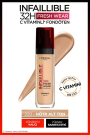 L'Oréal Paris Infaillible 32H Fresh Wear C Vitaminli Fondöten - 220 Sand
