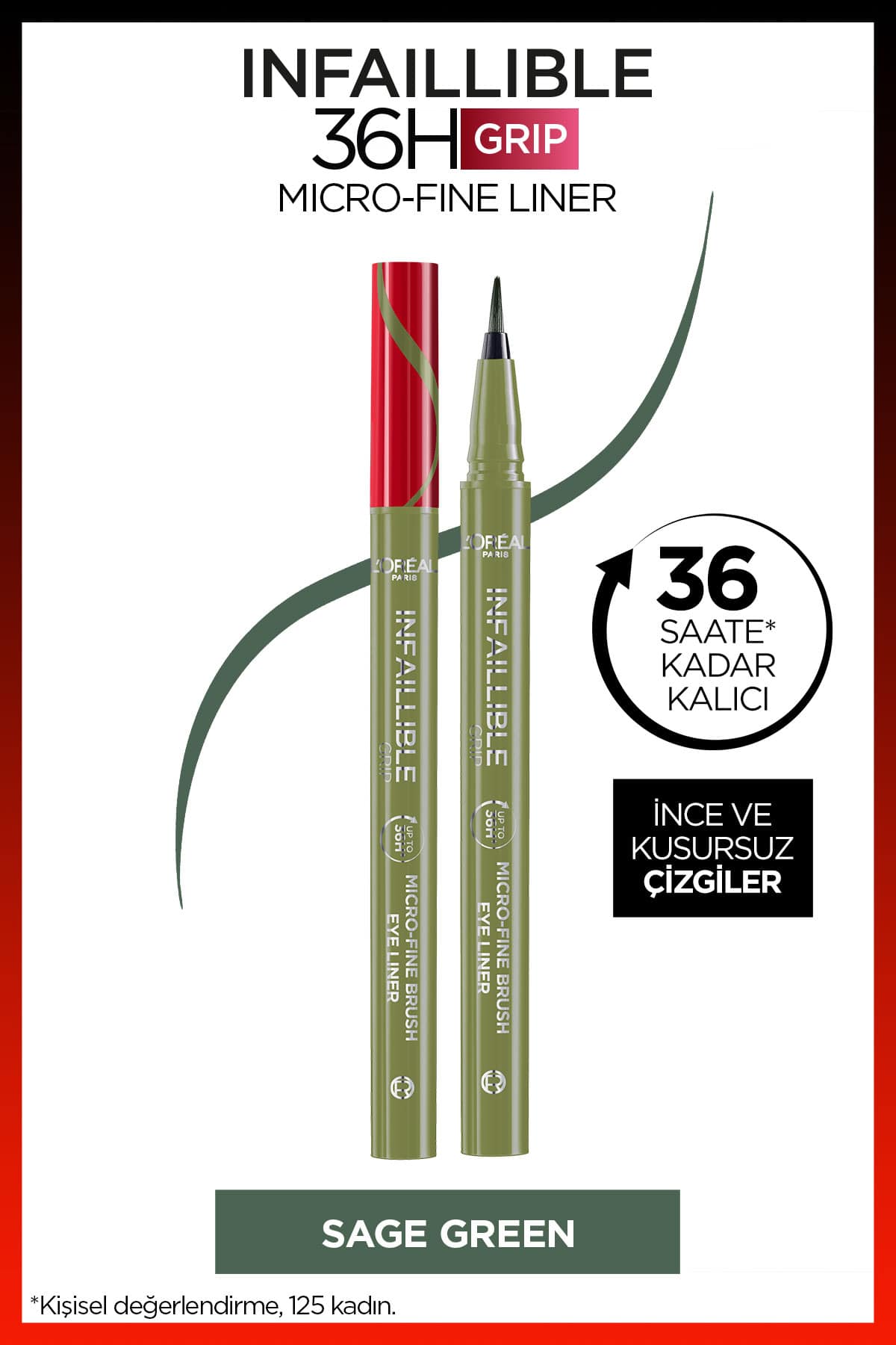 L'Oréal Paris Infaillible 36H Grip Micro Fine Eyeliner 05 Sage Green