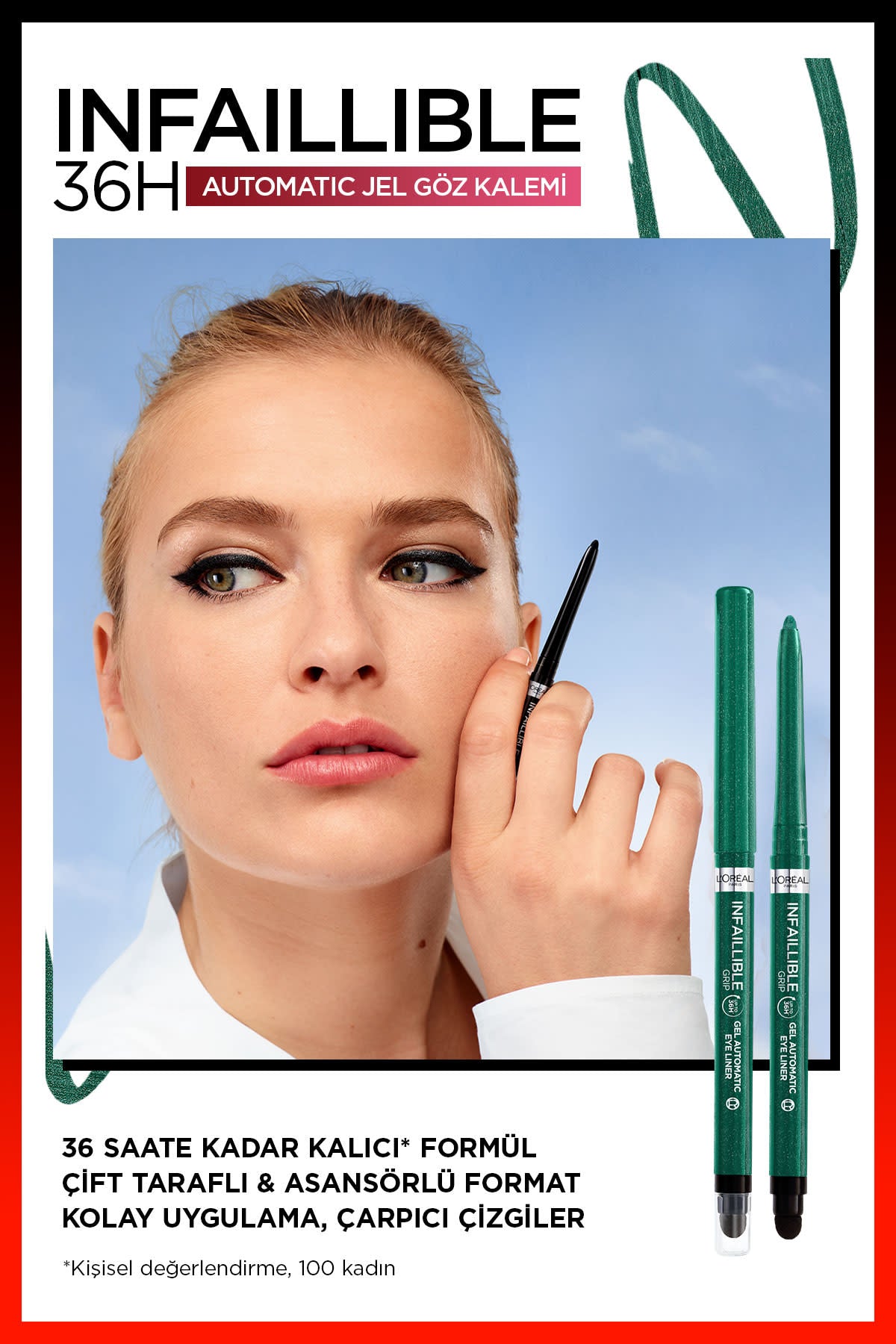 L'Oréal Paris Infaillible Automatic Jel Göz Kalemi - Zümrüt Yeşili