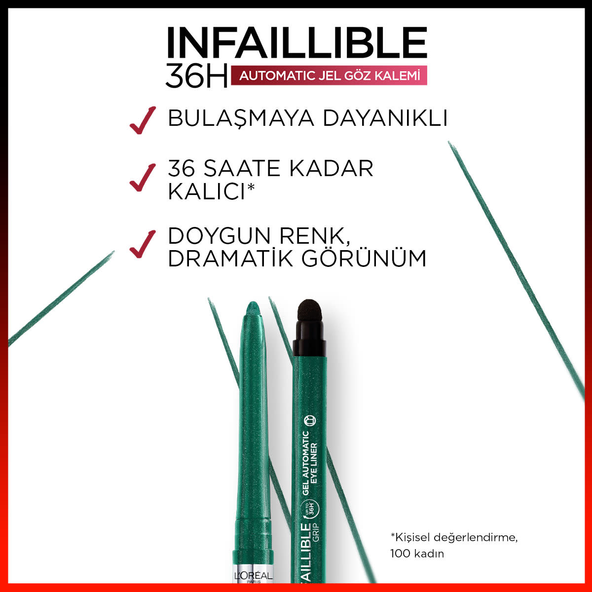L'Oréal Paris Infaillible Automatic Jel Göz Kalemi - Zümrüt Yeşili