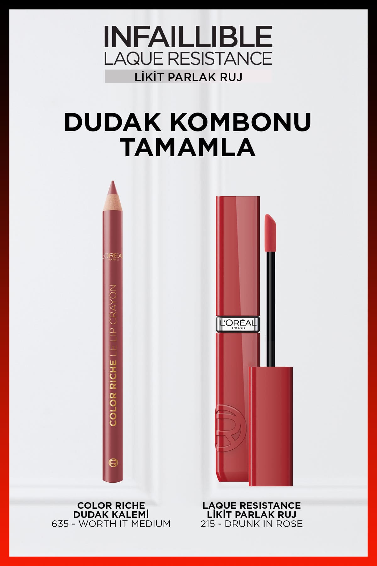 L'Oréal Paris Infaillible Laque Resistance Likit Parlak Ruj - 215 Drunk in Rose