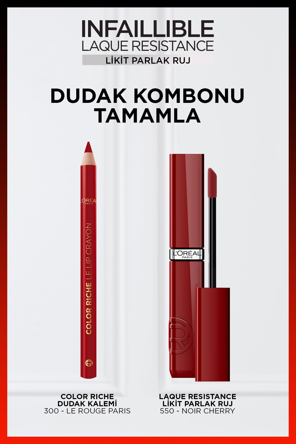 L'Oréal Paris Infaillible Laque Resistance Likit Parlak Ruj - 550 Noir Cherry