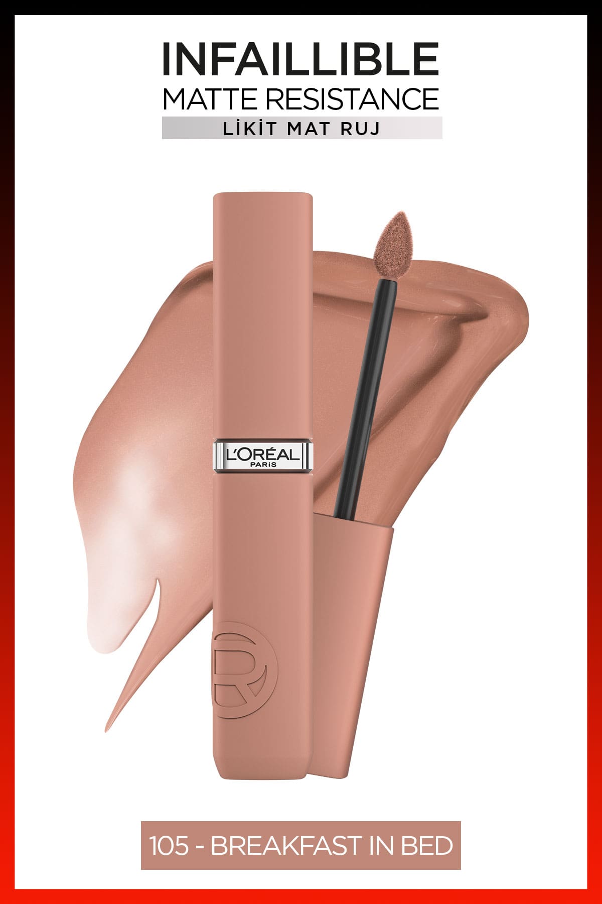 L’Oréal Paris L'Oréal Paris Infaillible Matte Resistance Likit Mat Ruj - 105 Breakfa