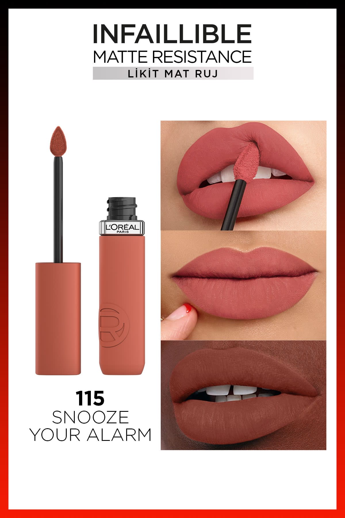 L'Oréal Paris Infaillible Matte Resistance Likit Mat Ruj - 115 Snooze Your Alarm
