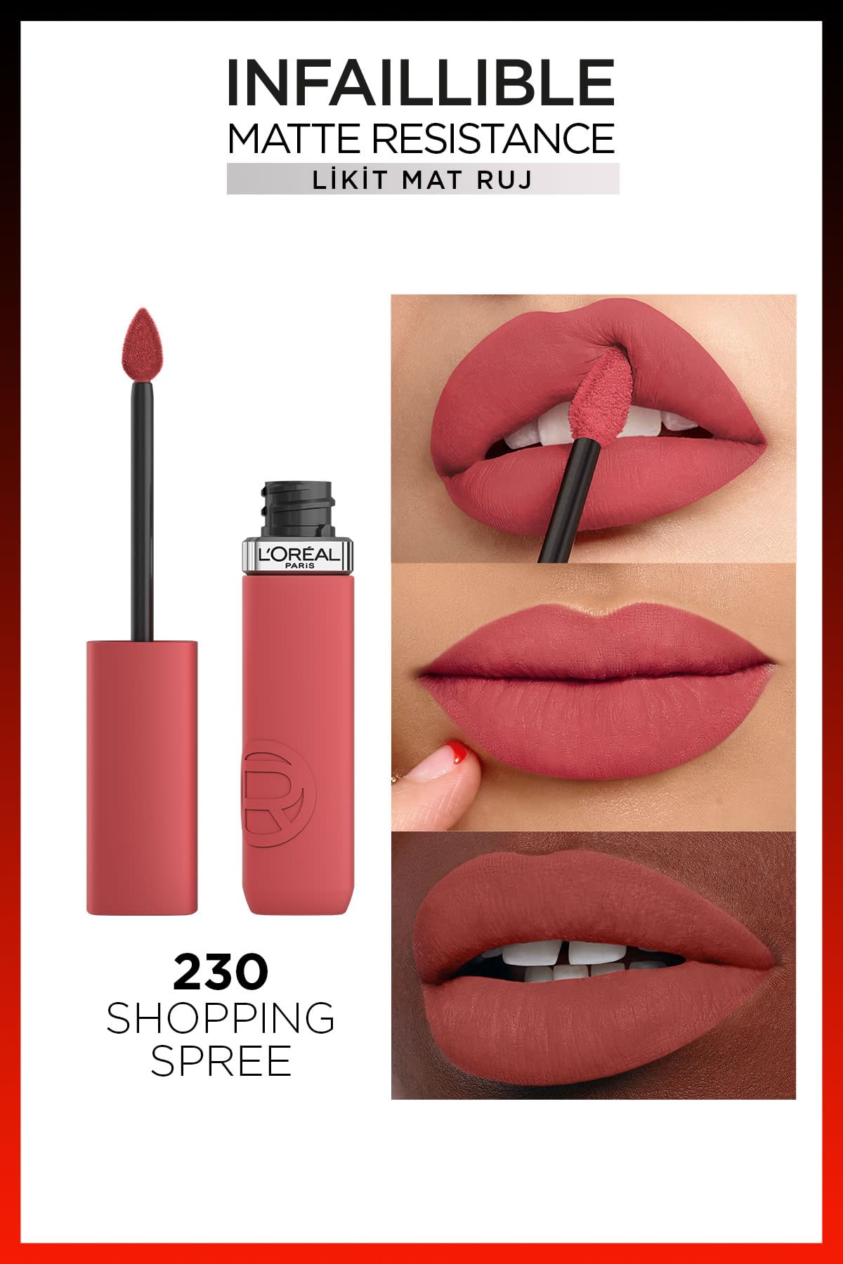 L'Oréal Paris Infaillible Matte Resistance Likit Mat Ruj - 230 Shopping Spree