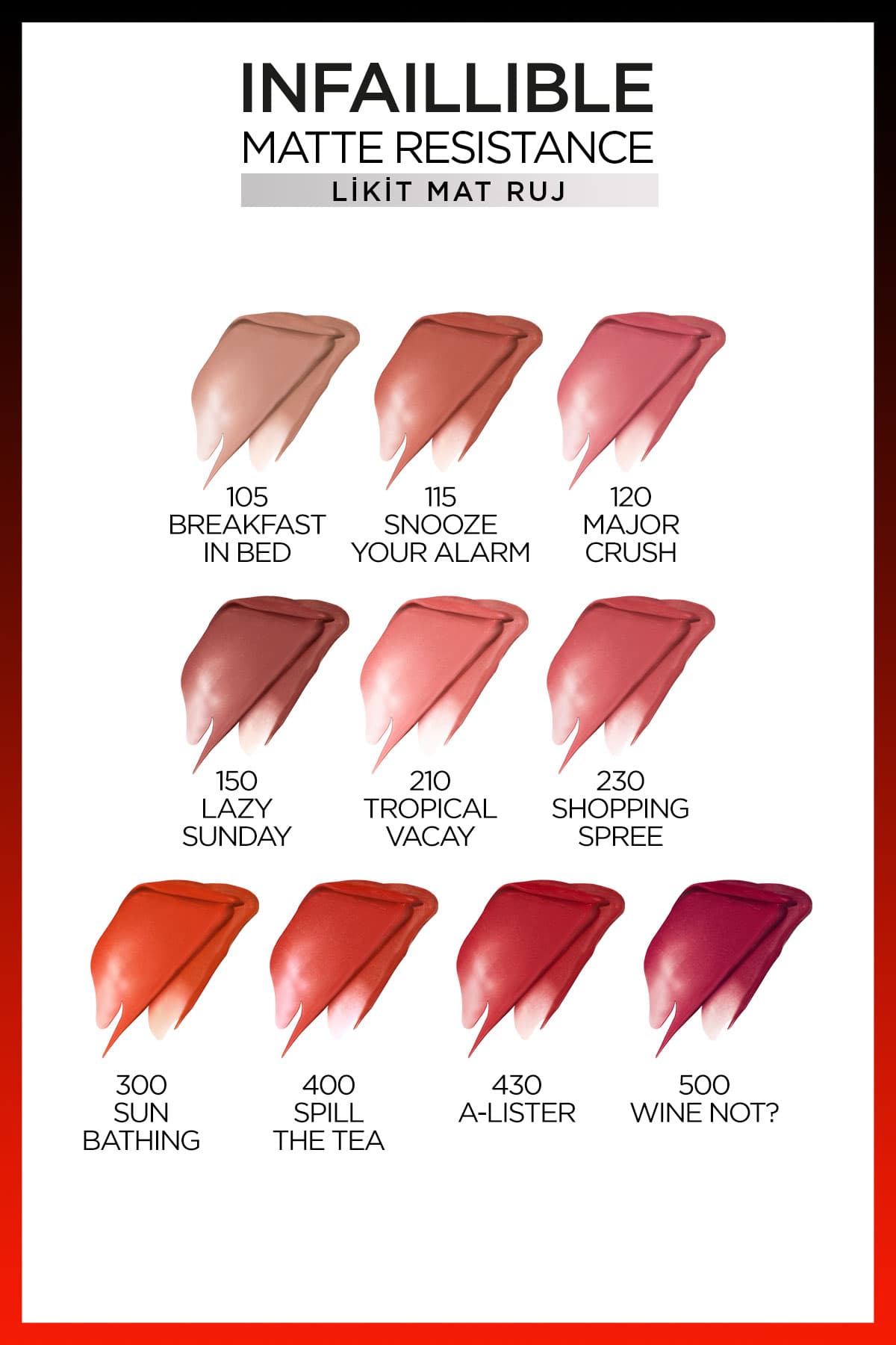 L'Oréal Paris Infaillible Matte Resistance Likit Mat Ruj - 300 Sun Bathing