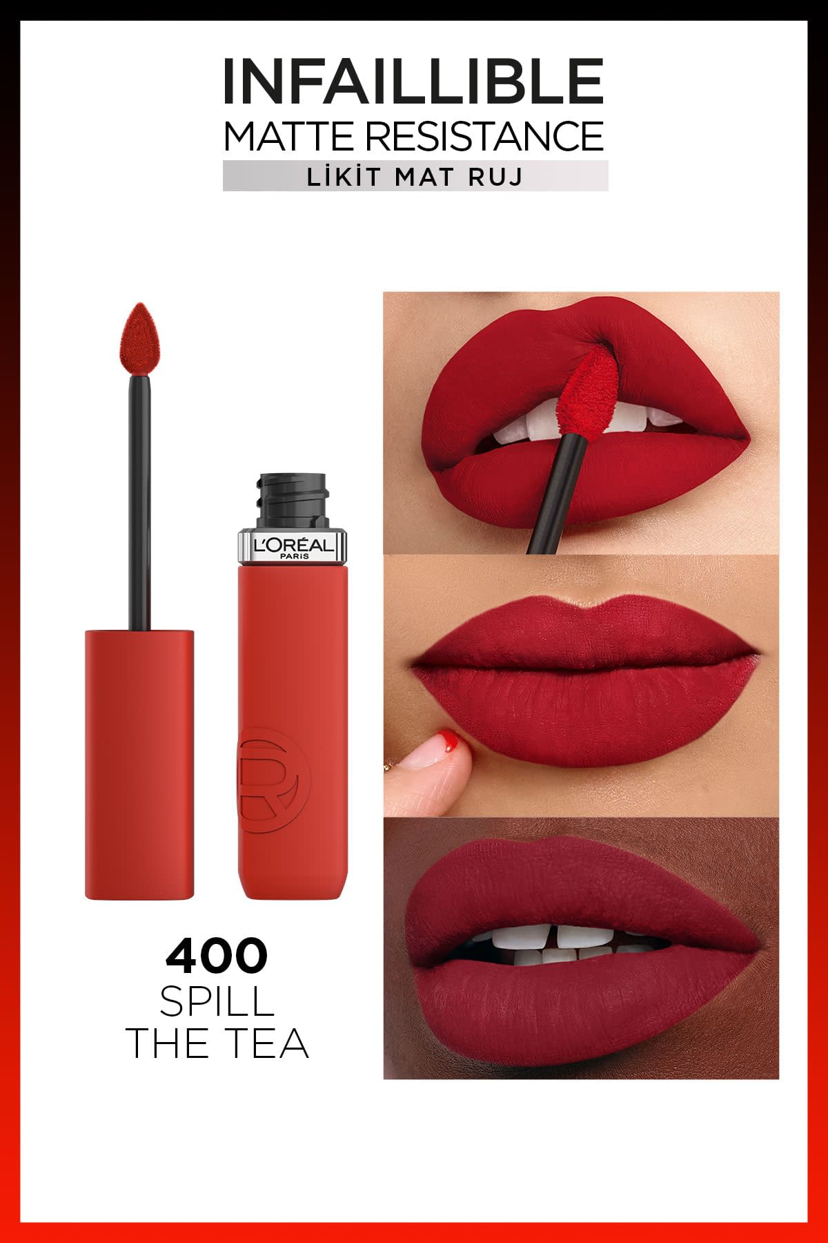 L'Oréal Paris Infaillible Matte Resistance Likit Mat Ruj - 400 Spill The Tea