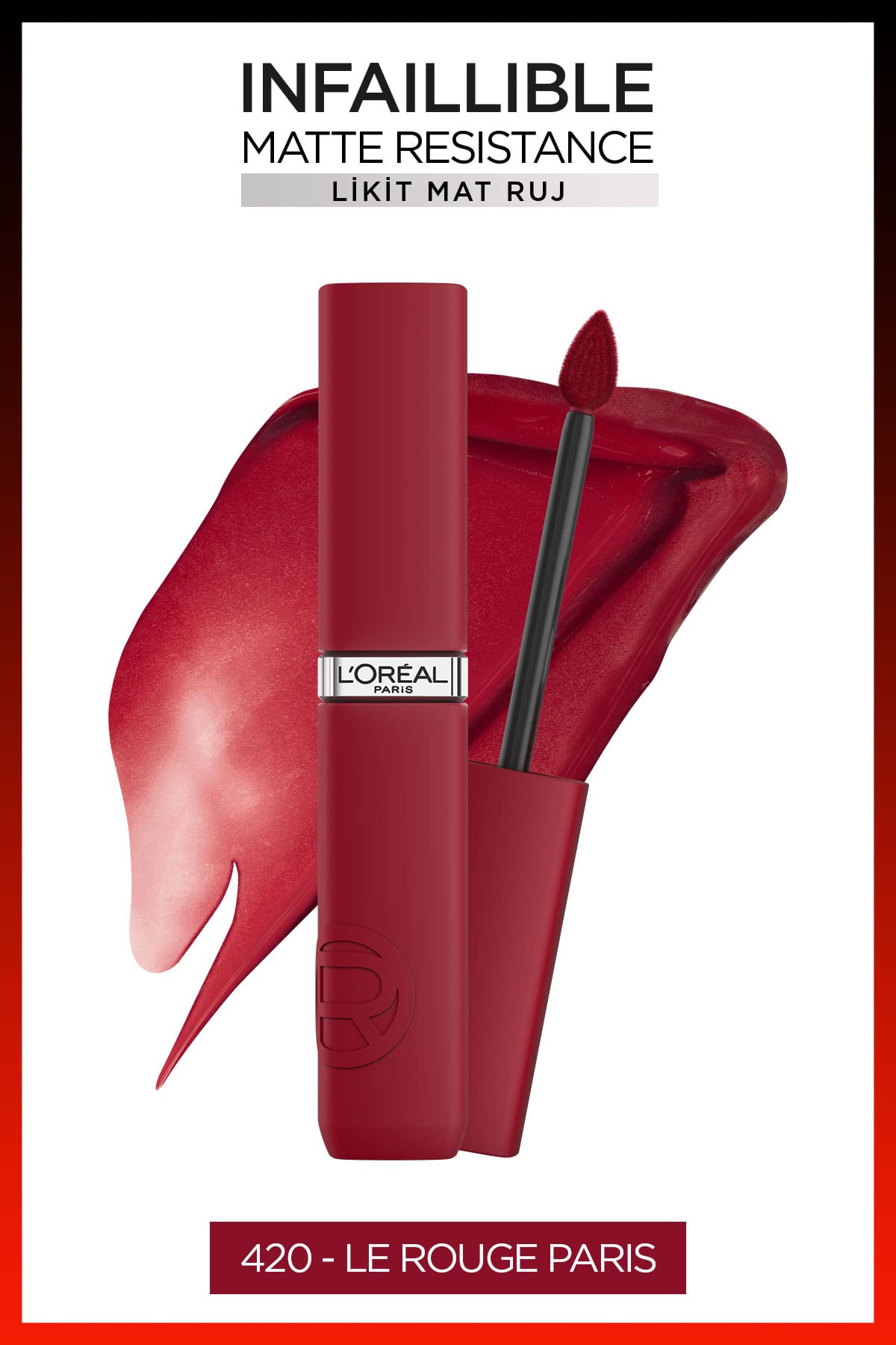 L'Oréal Paris Infaillible Matte Resistance Likit Mat Ruj - 420 Le Rouge Paris