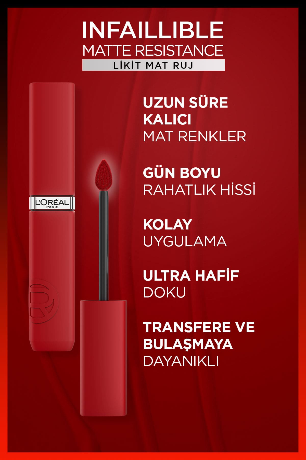 L'Oréal Paris Infaillible Matte Resistance Likit Mat Ruj - 420 Le Rouge Paris